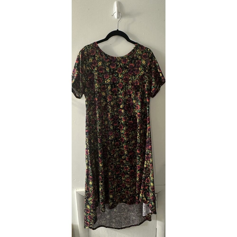 LuLaRoe Women’s Swing Dress Small Multicolor Floral Print Short Sleeve Stretch